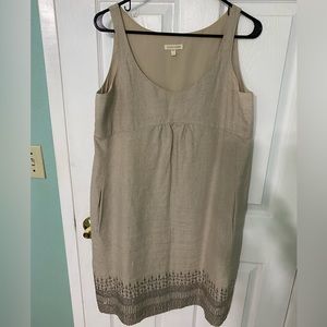 Eileen Fisher tan linen dress